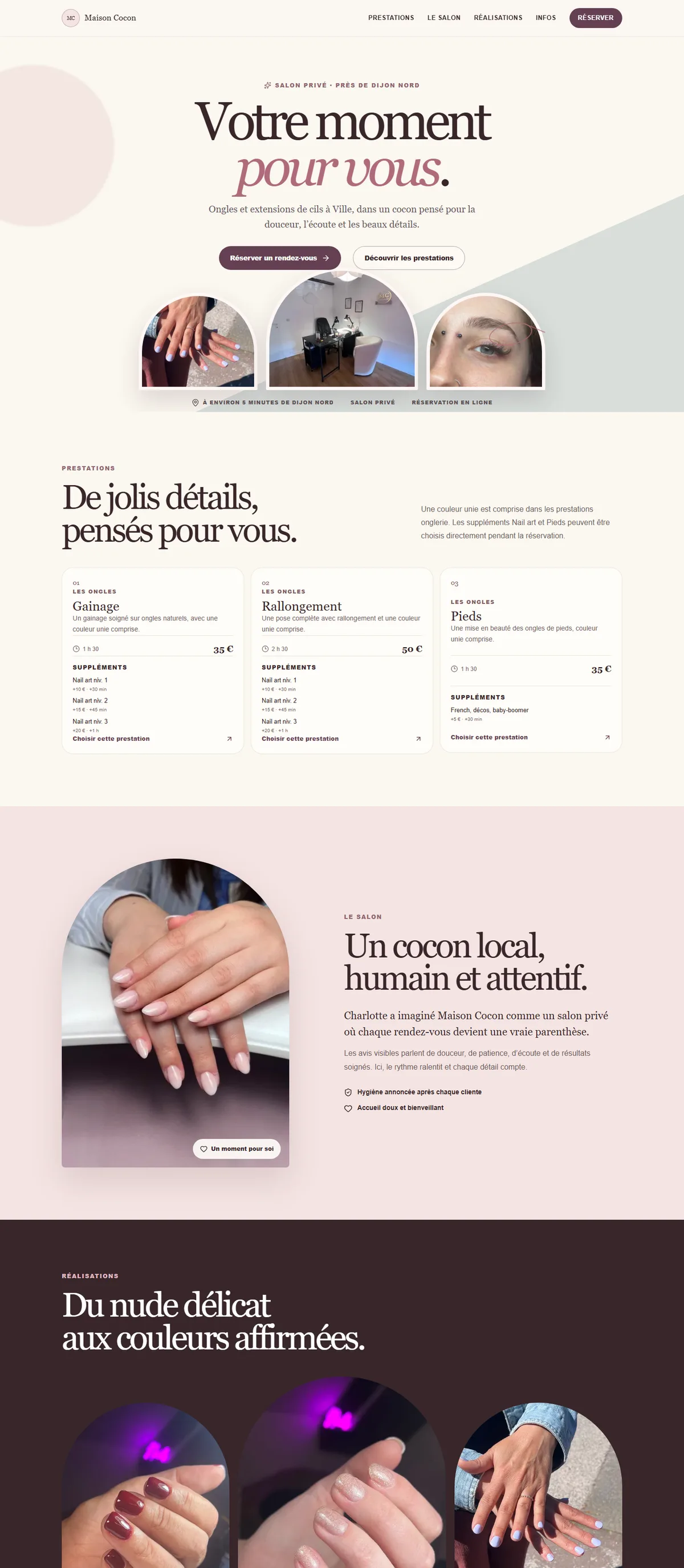 Aperçu du site Maison Cocon